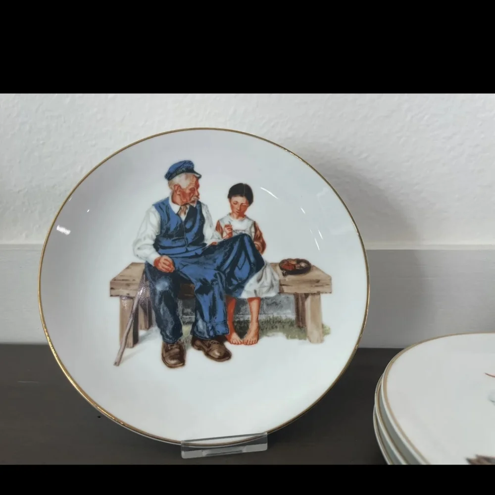 4 vintage Norman Rockwell collector plates